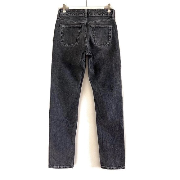 NWOT Zara ZW Mid Rise Straight Leg Jeans in Black - Picture 4 of 8